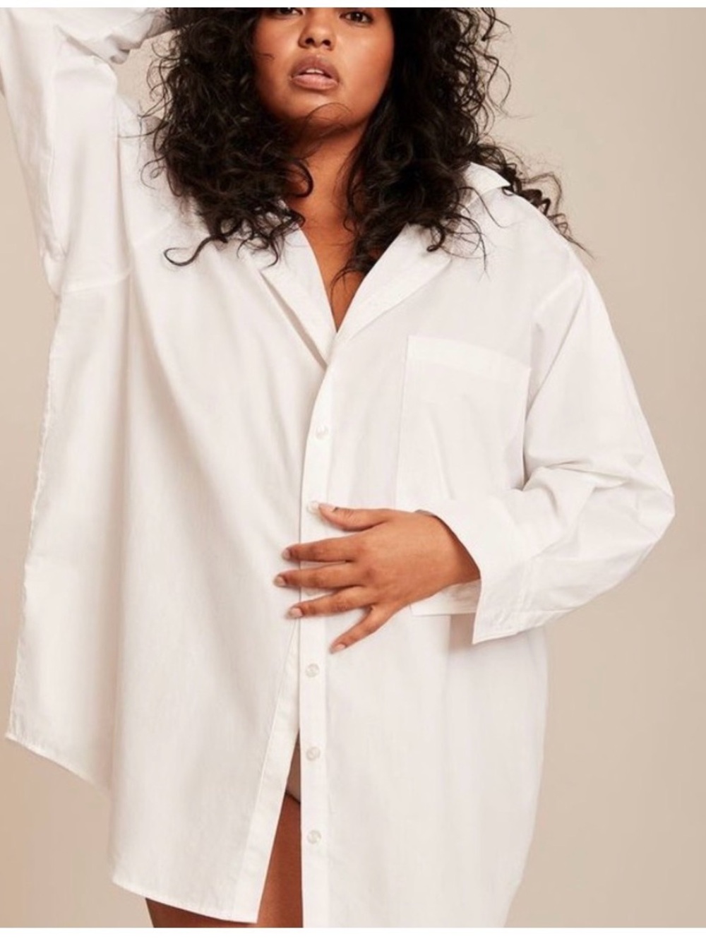 11 Honore Maeve White Oversized Button-Down Shirt